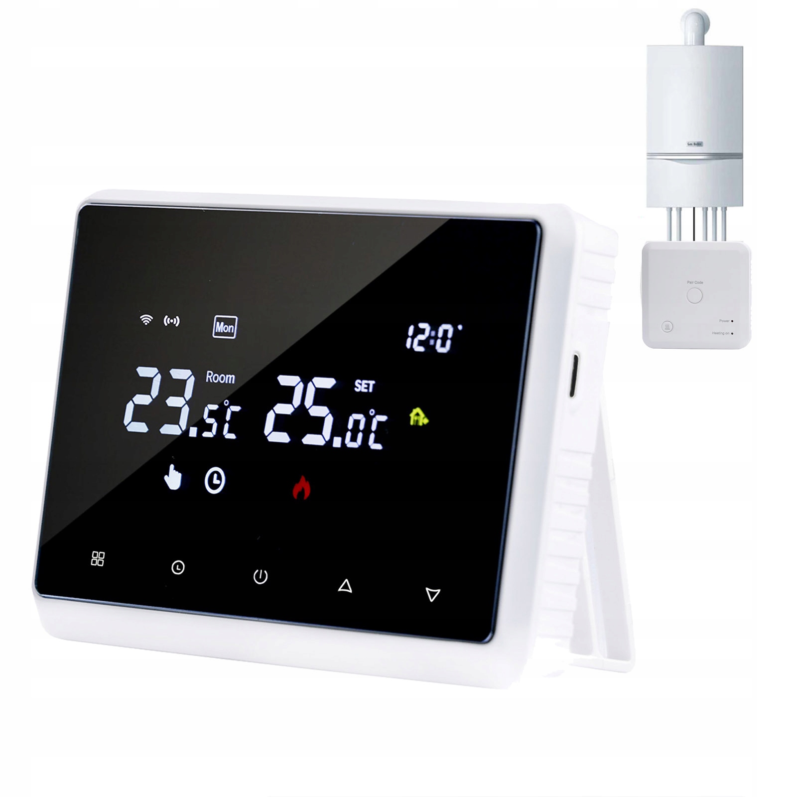 bezdrôtový programovateľný rádiový termostat RF WIFI ku kotlu Biely
